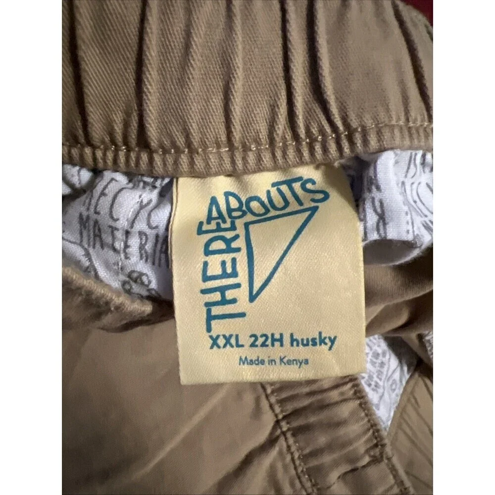 NWT!! THEREABOUTS Flex Tapered Cargo Pants Boy XXL 22H Husky Pull-On Drawstring